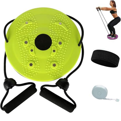 Waist Sculptor, 2026 New Lovely Waist Twister Machine Exercise with Arm Bands, Adjustable Ab Twister Board Twisting Waist Disc for Legs, Buttocks, Hip Exercise Training, Shaping the Body - color: Green