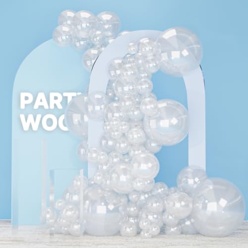 PartyWoo Clear Balloons 120pcs Different Sizes of 18 12 10 5 Inch Transparent Balloon Arch Kit for Graduation Wedding Baby Shower Bridal Shower Anniversary Birthday Party Decorations Clear-Y2 - color: Clear-y2