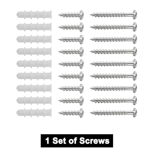 Retractable Baby Gate Replacement Parts Kit, Mesh Dog Gate Full Set Wall Mounting Hardware with Brackets Latches Anchors and Screws (Black)