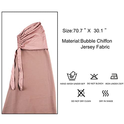 Instant Chiffon Hijab with Tie Back Under Cap Solid Color Soft Chiffon Scarf With Hijab Inner Caps For Muslim Women - color: Ash Rose
