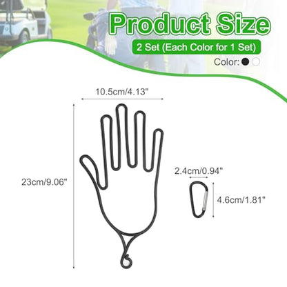 PATIKIL Golf Gloves Stretcher, Plastic Keeper Support Rack Holder Dryer Hanger Frame with Hanging Hook - color: White/Black