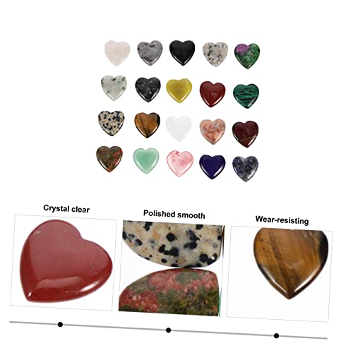 ORFOFE 20pcs Heart-Shaped Stone Adornments for Fish Tank Aquarium Crystal Stones Decorative Aquarium Landscape Decors Mixed Styles for Vibrant Underwater Scenes
