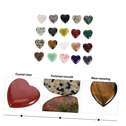 ORFOFE 20pcs Heart-Shaped Stone Adornments for Fish Tank Aquarium Crystal Stones Decorative Aquarium Landscape Decors Mixed Styles for Vibrant Underwater Scenes