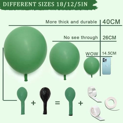 Pastel Green Balloon Garland Kit Different Sizes Double Stuffed Balloons Latex Sage Balloon Jungle Green Arch For Birthday Safari Baby Shower Gender Reveal Bridal Boho Party - color: Doubled Sage Green