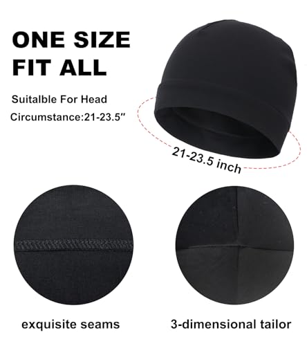 100% Cotton Skull Caps Beanie Bald Sleeping Hats for Men Women - color: 3pieces-black,navy,light Blue