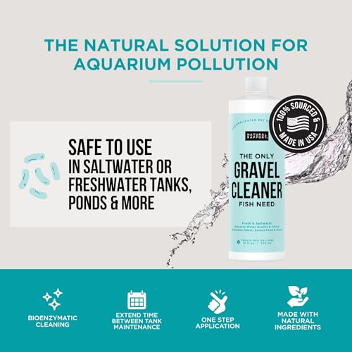 Natural Rapport Aquarium Gravel Cleaner, No-Vacuum Waste Reducer, 4 oz | Beneficial bacteria, no vacuum, treats 240 gal - Cleans substrate - For betta, nano & small tanks - size: 4 Fl Oz (Pack of 1)