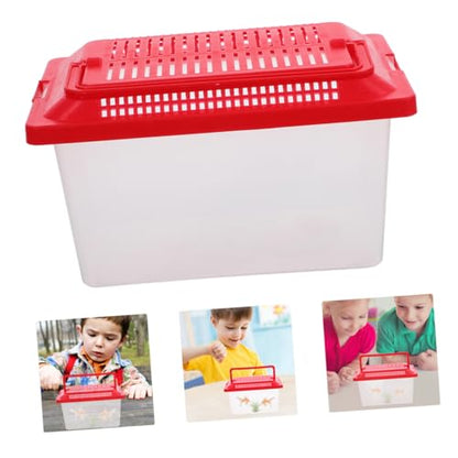 TOYANDONA Portable Fish Tank Breathable Lid Turtle Habitat and Handheld Reptile Feeding Box for Hamsters and Aquatic Pets for Travel and Observation