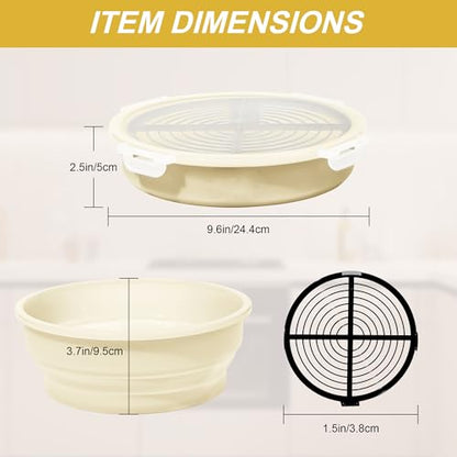 Collapsible Batter Bowl - Breading Bowl Shaker with Lid , Cream White - color: Cream White