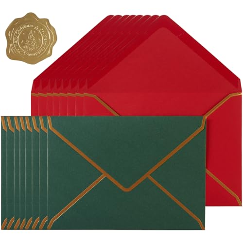 30 Pack 4x6 Envelopes Thick Paper Christmas Red/Green, 6.25x4.25 - color: Christmas Red/Green, size: 6.25x4.25 inches