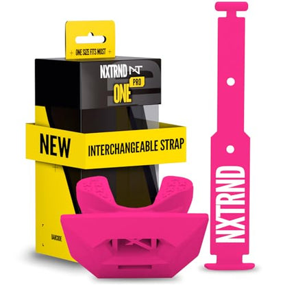 Nxtrnd One Pro Football Mouth Guard, Interchangeable Strap, Fits Adult & Youth (Pink) - color: Pink Pro