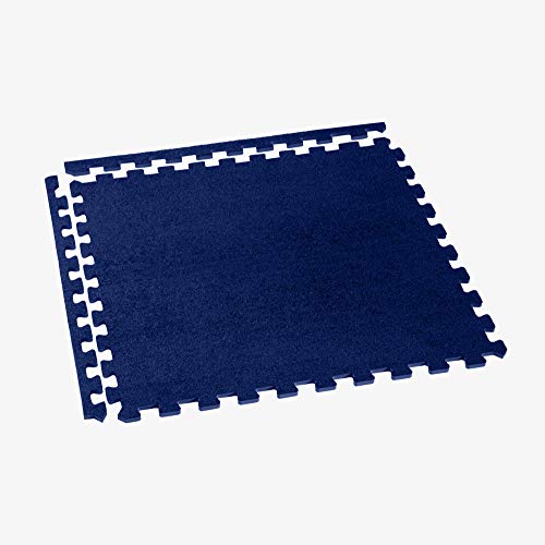 We Sell Mats 3/8 Inch Thick Interlocking Foam Carpet Tiles Durable Carpet Squares Anti Fatigue Support for Home Office or Classroom Use - color: Medium Blue, style: 48 Square Feet (12 Tiles)