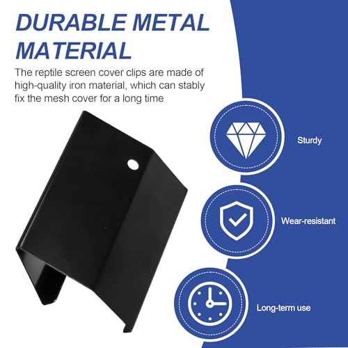 Large Reptile Tank Clips, Terrarium Covers Heavy Duty Screen Clips for 30G | Reptile Aquarium Lid Clip for 30Gallons or Larger, Screen Tank Metal Clip Escape for an Array of Reptiles from Terrarium