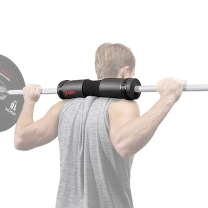 Sunny Health & Fitness 60-Inch Chrome Barbell Bar or High-Density Foam Barbell Pad – Strength Training Gear for Squats, Deadlifts, Hip Thrusts, Bench Press, Lunges & Full-Body Home Gym Workouts - style: Barbell Pad