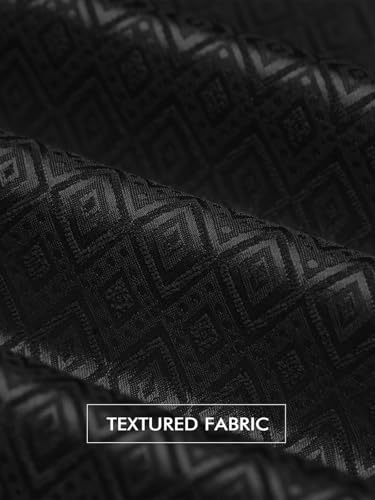 Runcati Mens Kaftan Thobe Textured Henley Shirt Long Sleeve Robe Casual Muslim Gown Shirt - color: Black, size: Medium