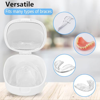 Retainer and Mouth Guard Case With Mirror and Ventilation Holes - Orthodontic Aligner, Denture, Night Guard - Setting Sun - color: Setting Sun