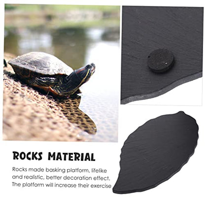 balacoo Realistic Turtle Basking Platform Decorative Reptile Bedding for Turtle Lizard Tortoise