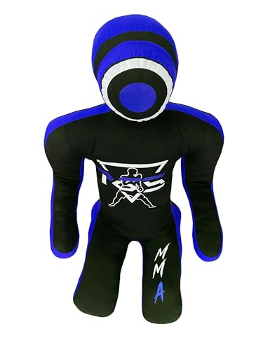 PGS Grappling Dummy for Wrestling Brazilian Jiu Jitus MMA Punching Bag Judo Karate Practice Martial Arts Training Boxing Self Defense Dummy – UNFILLED - color: Black Blue, size: 5FT (59 Inches)