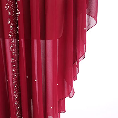 OBEEII Muslim Dress for Women Loose Batwing Sleeved Hooded Beaded Embroidery Long Abaya Dress Kaftan Abayas Islamic Robe - color: Bs08