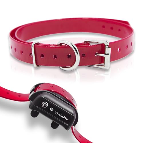 Waterproof TPU Replacement Strap for Dog Training Collar, 27.5 in - color: Red