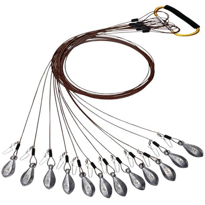 Texas Duck Decoy Rigs Weights Tangle Free Duck Hunting Decoy Rigs with A Large Gold Padded Carabiner, Waterfowl Decoy Rigs Anchors for Duck Hunting 12pack - color: 4 OZ 36 In