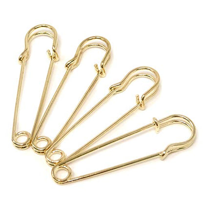 Honbay 30PCS 5cm/2Inch Brooches Heavy Duty Safety Pins for Blankets, Sweaters, Shawls, Kilts, Crafts (Gold) - color: Gold