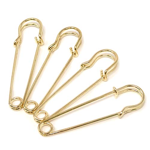 Honbay 30PCS 5cm/2Inch Brooches Heavy Duty Safety Pins for Blankets, Sweaters, Shawls, Kilts, Crafts (Gold) - color: Gold