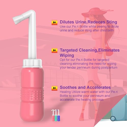 2 Pack 300ML Portable Bidet, Blue & Pink Handheld Travel Bidet Sprayer, Leak-Proof Upside-Down Squeeze Design for Postpartum Care, Menstrual Hygiene, Adults & Kids, Home/Travel/Outdoor/Camping