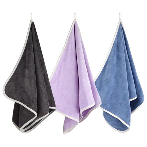 3 Pack Microfiber Gym Towels, Super Soft, Quick Drying, 14.2" x 30" | Absorbent Towel for Fitness, Yoga, Swimming, Sports, Workout, Skin-Friendly for Women Men