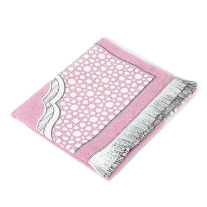 Islamic Prayer Rug Elegant Masjid Pattern Thin Mat Muslim Portable Blanket Ramadan Eid Gift Rug Turkish Prayer Carpet - Pink 1pc - color: 1pc Pinkc