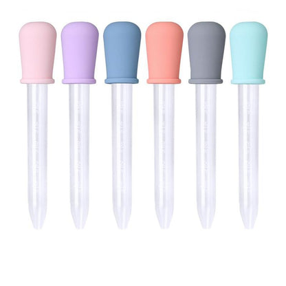 （6pcs） Liquid Droppers, and Plastic Pipettes Transfer Eyedropper with Bulb Tip for Candy Oil Kitchen Gummy Making - Multiple Colors