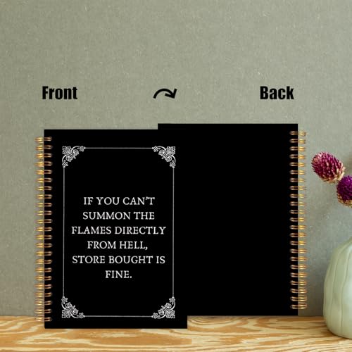 Likjad Funny Gothic Spiral Notebook Journal 5.5x8.3, Funny Gothic Witchy Journals for Writing, If You Can't Summon the Flames Directly Sarcastic Hardcover Notebooks for Note Taking - color: Funny Gothic Witchy