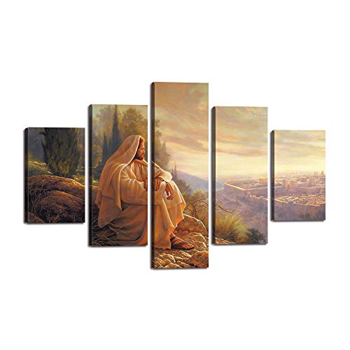 Yatsen Bridge Jesus Wall Art Vintage Christian Faith Canvas Prints Jesus Thorn Painting Christmas Gifts Stretched Ready to Hang-60¡±Wx40¡±H - color: Artwork-22, size: 60''Wx40''H