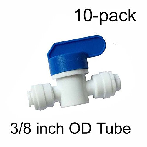 Malida water purifiers Tube Quick Connector Fittings Set of 10 (3/8" switch valve) - color: 3/8" switch valve