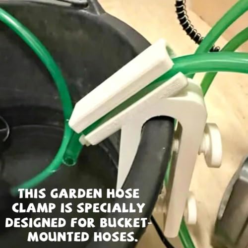 Adjustable Curved Hose Holder Clamp, Heavy Duty Bucket Mount Water Pipe Clip with Double Thumb Screws, Easy Install Aquarium Water Change & Garden Irrigation Hose Fixer (Black) - color: Black