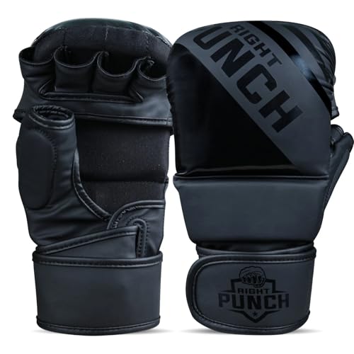 Hybrid MMA Sparring Gloves for Grappling, Kickboxing, and Open Palm Martial Arts - color: Black, size: XX-Large