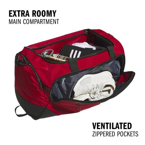 adidas Defender 5 Duffel Bag for Sports, Gym and Travel, Team Power Red 2/White, OSFA - color: Team Power Red 2/White, style: Medium (59l)