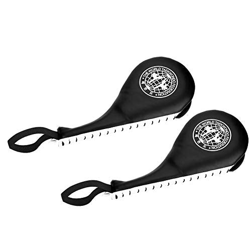 Taekwondo Kick Pad - 15x7 Inch PU Leather Strike for Karate, Muay Thai, and Martial Arts Training - color: Black