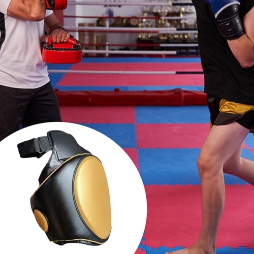 Yiju Kickboxing Thigh Pad Leg Kick Pad Versatile Body Protector Protect Pad for Taekwondo Karate Boxing Coach Trainer Equipment - color: Gold Left