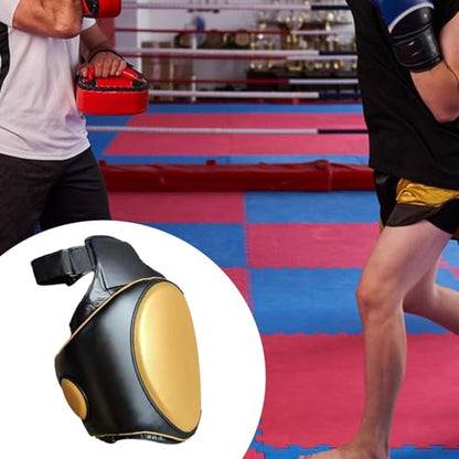 Yiju Kickboxing Thigh Pad Leg Kick Pad Versatile Body Protector Protect Pad for Taekwondo Karate Boxing Coach Trainer Equipment - color: Gold Left