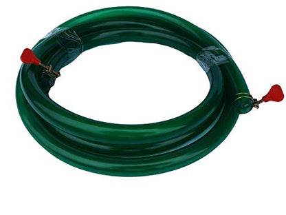 12.5mm (1/2'') Smooth Green Fish Tank Hose 3m (10') Long w/Hose Clamps, Translucent Flexible Aquarium Tubing for Fish Tank Equipment Including External Filters, Pumps, and UV Sterilizer Systems