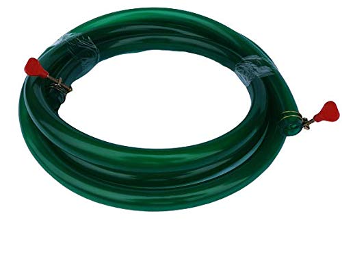 12.5mm (1/2'') Smooth Green Fish Tank Hose 3m (10') Long w/Hose Clamps, Translucent Flexible Aquarium Tubing for Fish Tank Equipment Including External Filters, Pumps, and UV Sterilizer Systems