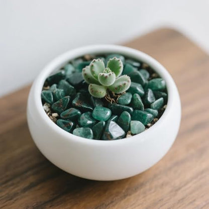Aquarium Decor Gravel 0.96LB Natural Pebbles Fish Tank Stones Vase Filler Succulent Rocks Polished Crushed Bulk Irregular Shaped - Green - color: Green