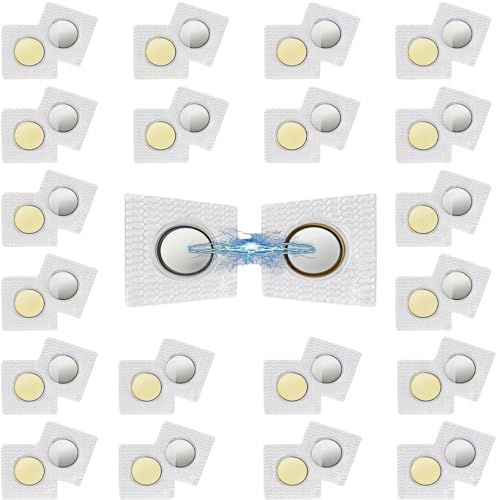 LOLUTIY 20 Pairs Sew in Magnets, 1.18 in Magnetic Snaps Buttons for Purses, PVC Invisible Magnetic Fastener for Bag Lining, Pocket Flap, Clothing Lining