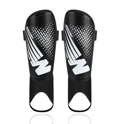 Shin Guards Soccer Youth Kids - Shin Guard for Toddler Boys Girls Teenagers 2-18 Years Old with Ankle Sleeves Protection - Football Shin Pads Equipment with Adjustable Strap - color: Black, size: Medium