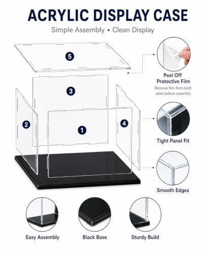 Basketball Display Case Stand,Clear Acrylic Display Case for Action Figures Toys Collectibles,Soccer Ball ,Need self-Assembly(9.8x9.8x11inch;25x25x28cm) - size: Basketball