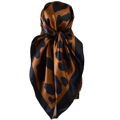 Head Scarf Hair Neck Scarves for Women Purse Bag Scarfs for Handbag Silky Satin Square Headscarf Fashion Hair Bandanas - color: Coffee 2