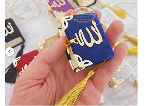 Mini Quran[10 Pack ] Islamic Wedding Favors Quran car hanger Islamic Favors Islamic Wall Art Islamic Decor Ayatul Kursi Ramadan Decor Ramadan Favor-Eid Favors Islamic Gifts 123 (BLUE) - color: Blue