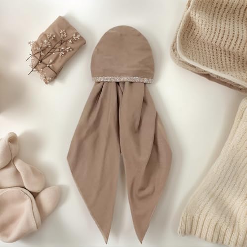 Instant Hijab for Women: Hijab Scarf, Hijabs for Women Muslim, Muslim Head Scarf, Easy Slip on - color: Khaki