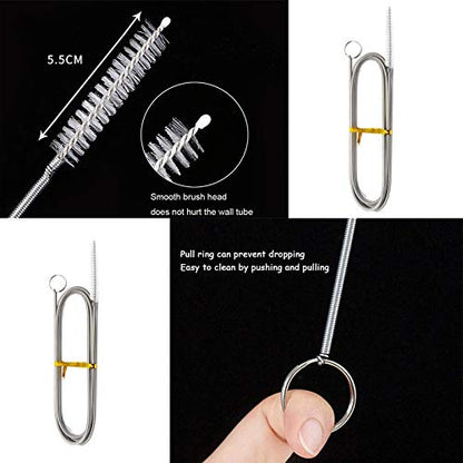 ICEYLI 2 Pack 60 Inch Long Pipe Cleaner Flexible Tube Cleaning Brush | Sunroof drain cleaning tool,Stainless Steel, Kitchen Drain Tube Cleaning,Sink Fridge Skinny Pipe Drain Dredge