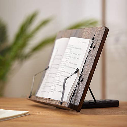 Book Stand with Page Clips, Foldable Reading Rest Holder, Portable Desk Bookrest, Cookbook/Tablet PC/Music Document Stand, Adjustable Wood Reading Frame (Chinese Knot, 13.2 x 9.5 inches) - color: Chinese Knot, size: 13.2 x 9.5 inches